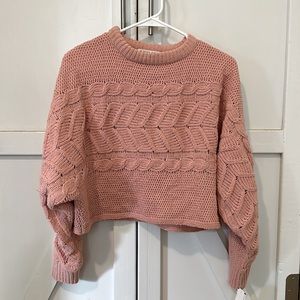 Pink cable knit sweater